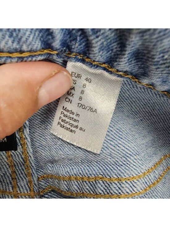 H&M Jeans Womens 8 Divided Blue Stretch Denim Button Fly Straight - Picture 10 of 13